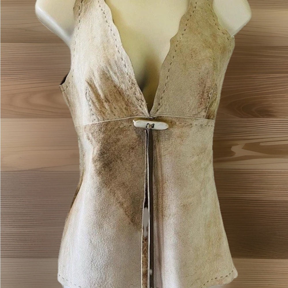 Dolce & Gabbana Tan Suede Leather Corset Top - Picture 4 of 13